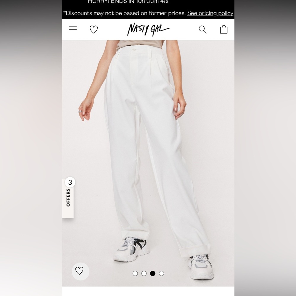 Nasty Gal Navy Color Tailored High Waisted Turn Up Hem Pants - Picture 5 of 9